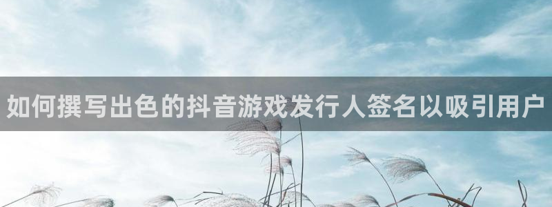 新城平台登录入口官网查询网址：如何撰写出色的抖音游戏发行人签名以吸引用户