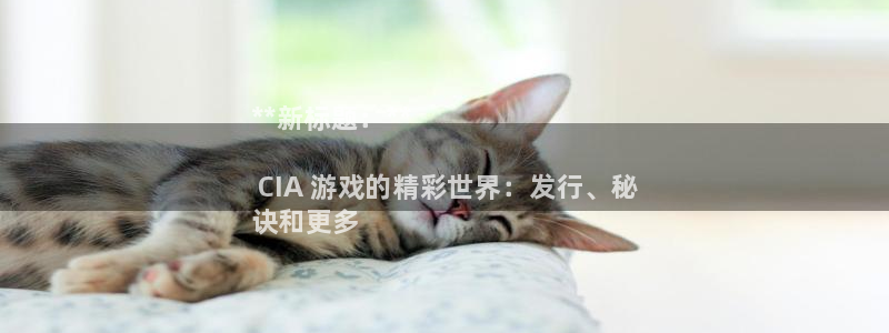 新城平台授权注册：**新标题：**

 CIA 游戏的精彩世界：发行、秘
诀和更多